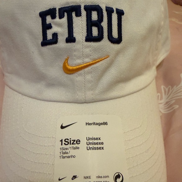 Nike White Cap with Gold Swoosh. Eastern Texas Baptist University. ETBU - Picture 13 of 15